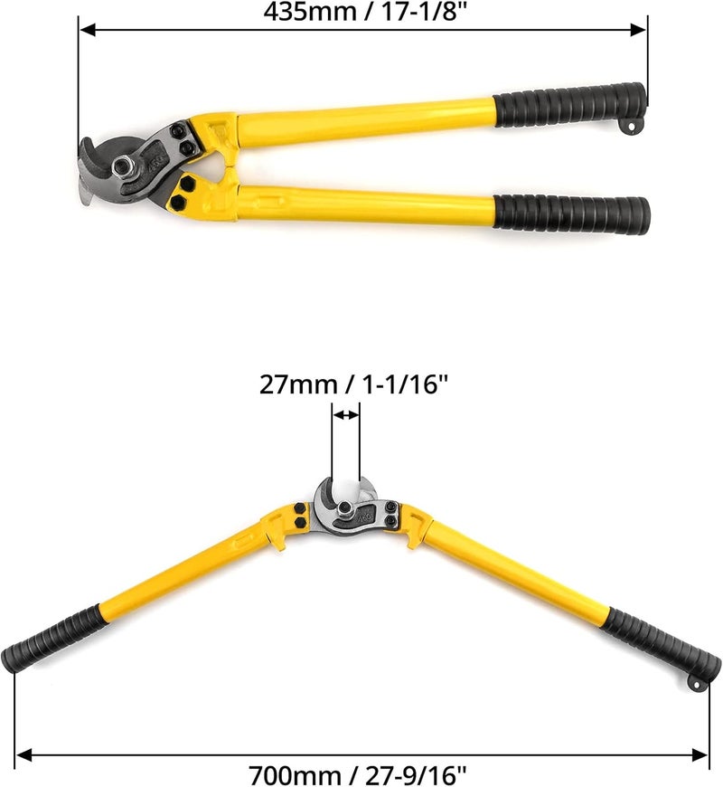 QWORK Hardened Cable Cutter, 18" Heavy Duty Stainless Steel Wire Rope Cutter for Cutting Steel Wire - Image 5